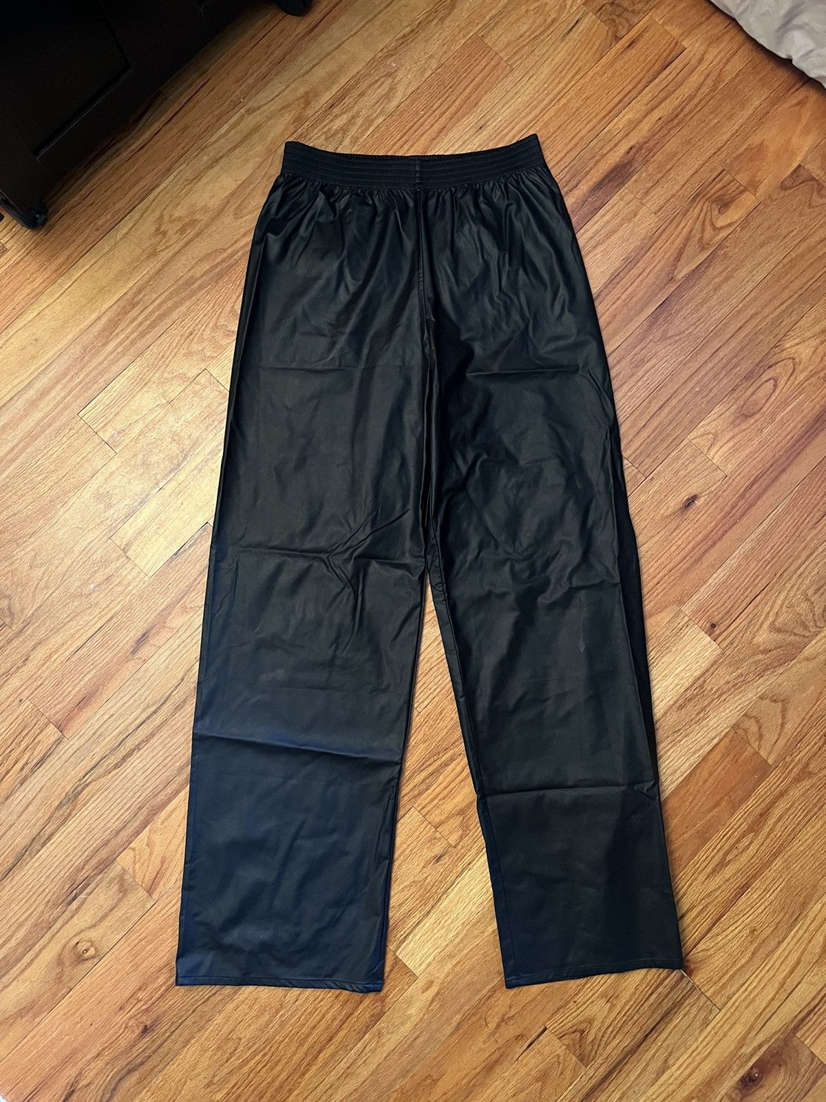 image of Raf Simons Redux Faux Leather Pants in Black, Men's (Size 32)
