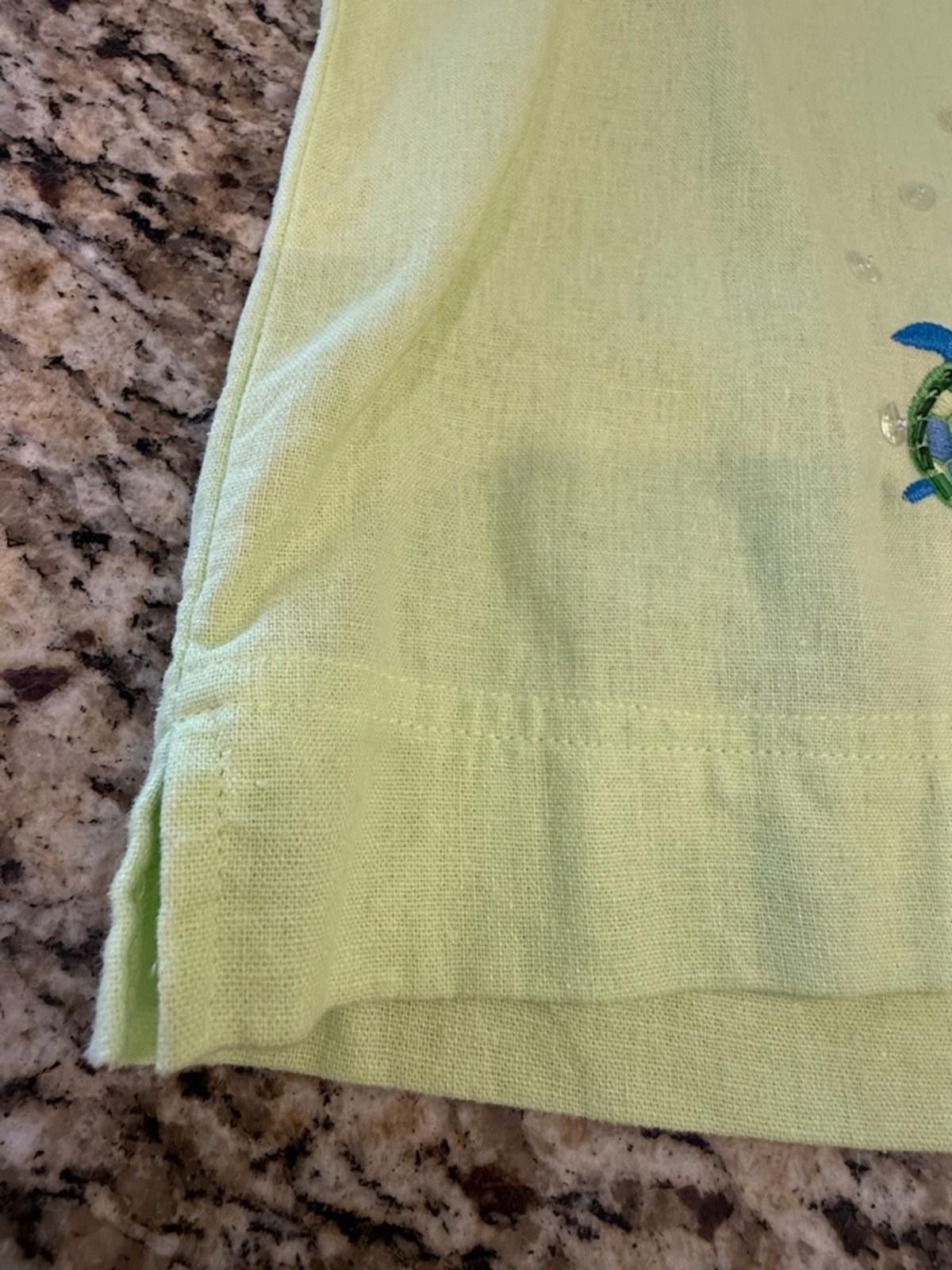 Sunray Sportswear Sunbay Sport green linen blend top embroidered turtles PXL Size XL / US 12-14 / IT 48-50 - 5 Thumbnail