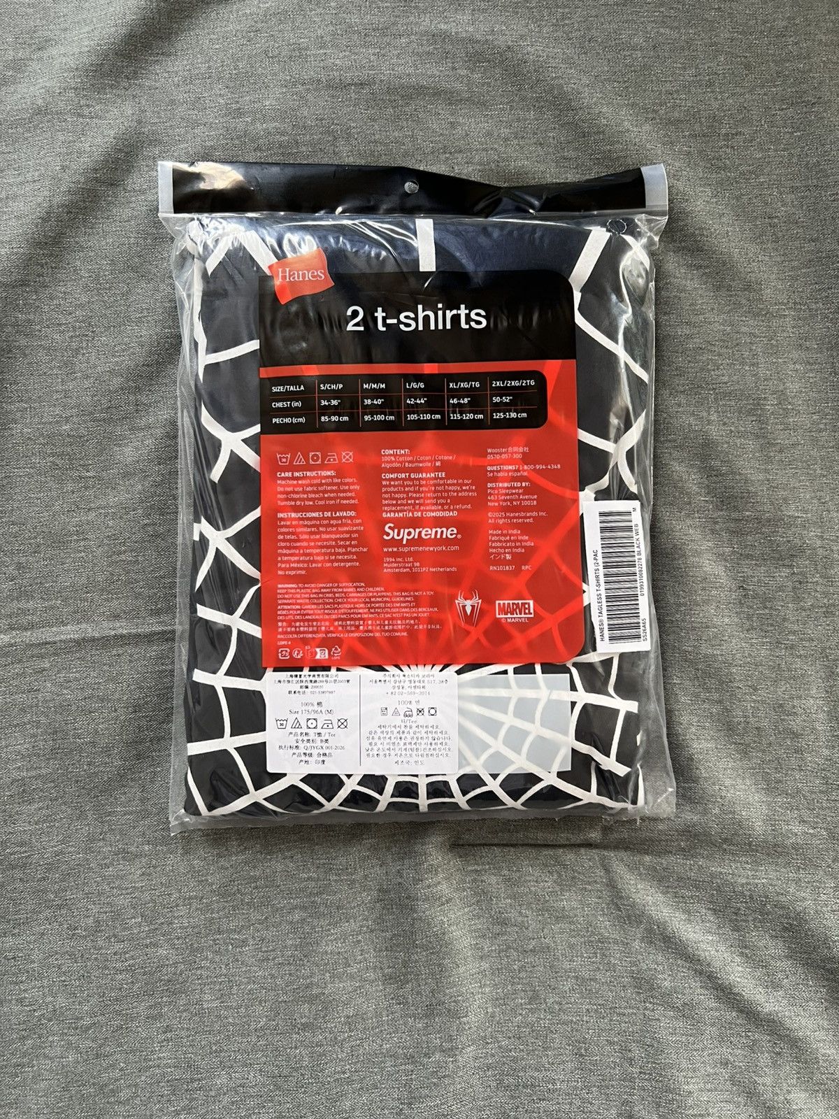 Supreme Supreme Hanes Spider Man Tagless Tee (2 Pack) Size Medium Size ONE SIZE - 2 Thumbnail