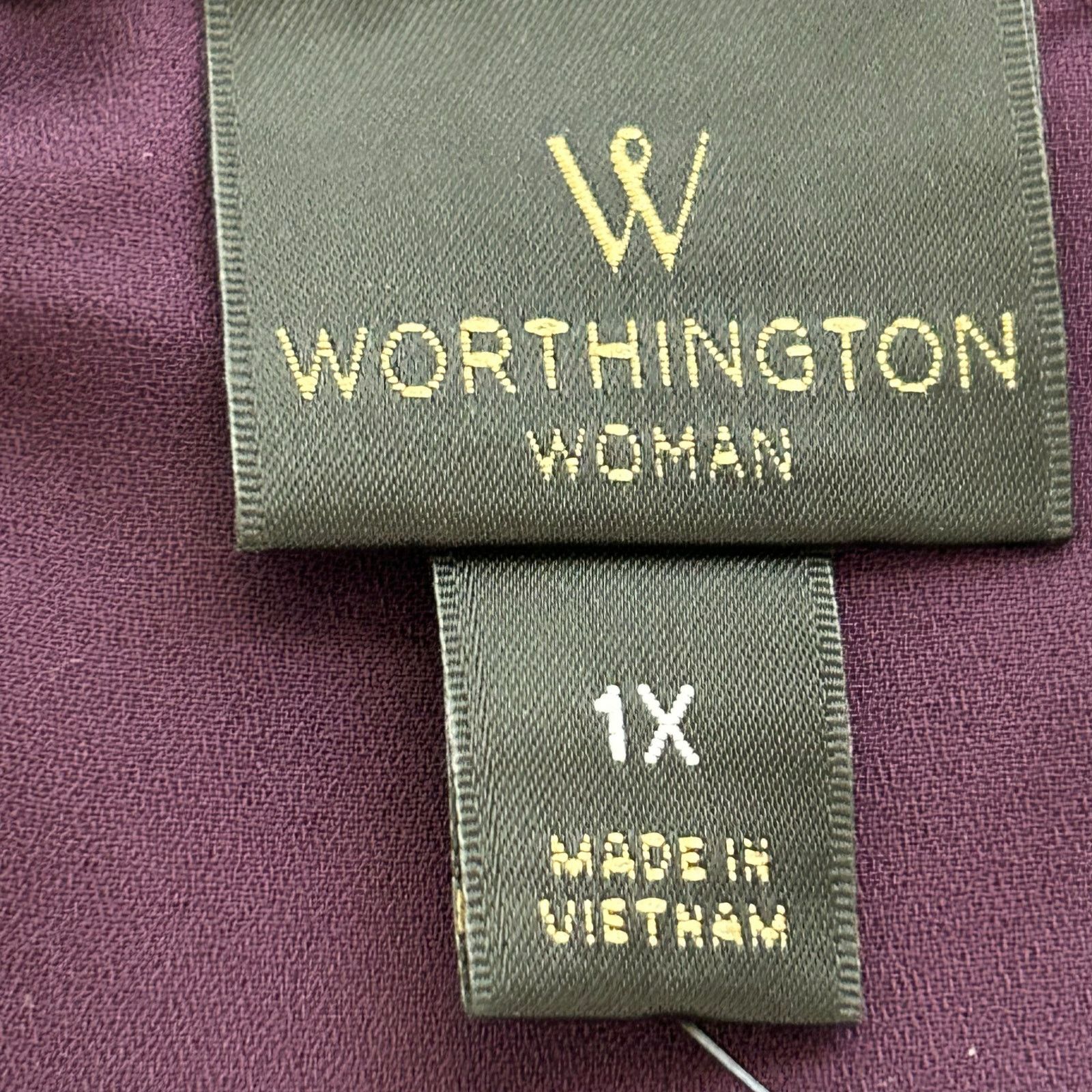 Worthington Worthington 1X NWT Sheer Colorblock Blouse Keyhole Back Size XXL / US 16-18 / IT 52-54 - 5 Thumbnail