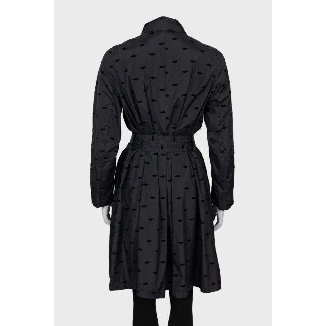 Sonia Rykiel Sonia Rykiel Black Textured Belted Trench Coat Sz.40/L Size M / US 6-8 / IT 42-44 - 3 Thumbnail