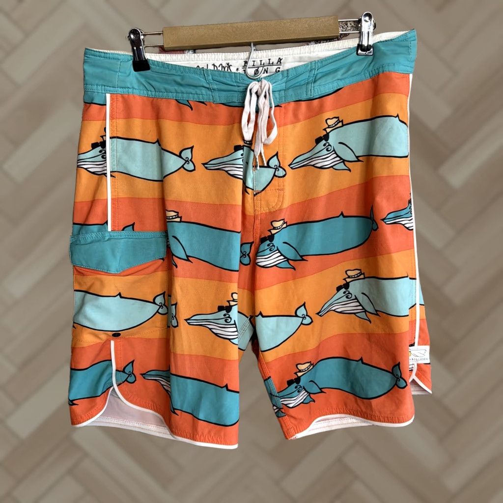 Billabong Billabong Mens Board Shorts 34 Surfing Beach Multicolor Graphic Print Whale Size US 34 / EU 50 - 1 Thumbnail