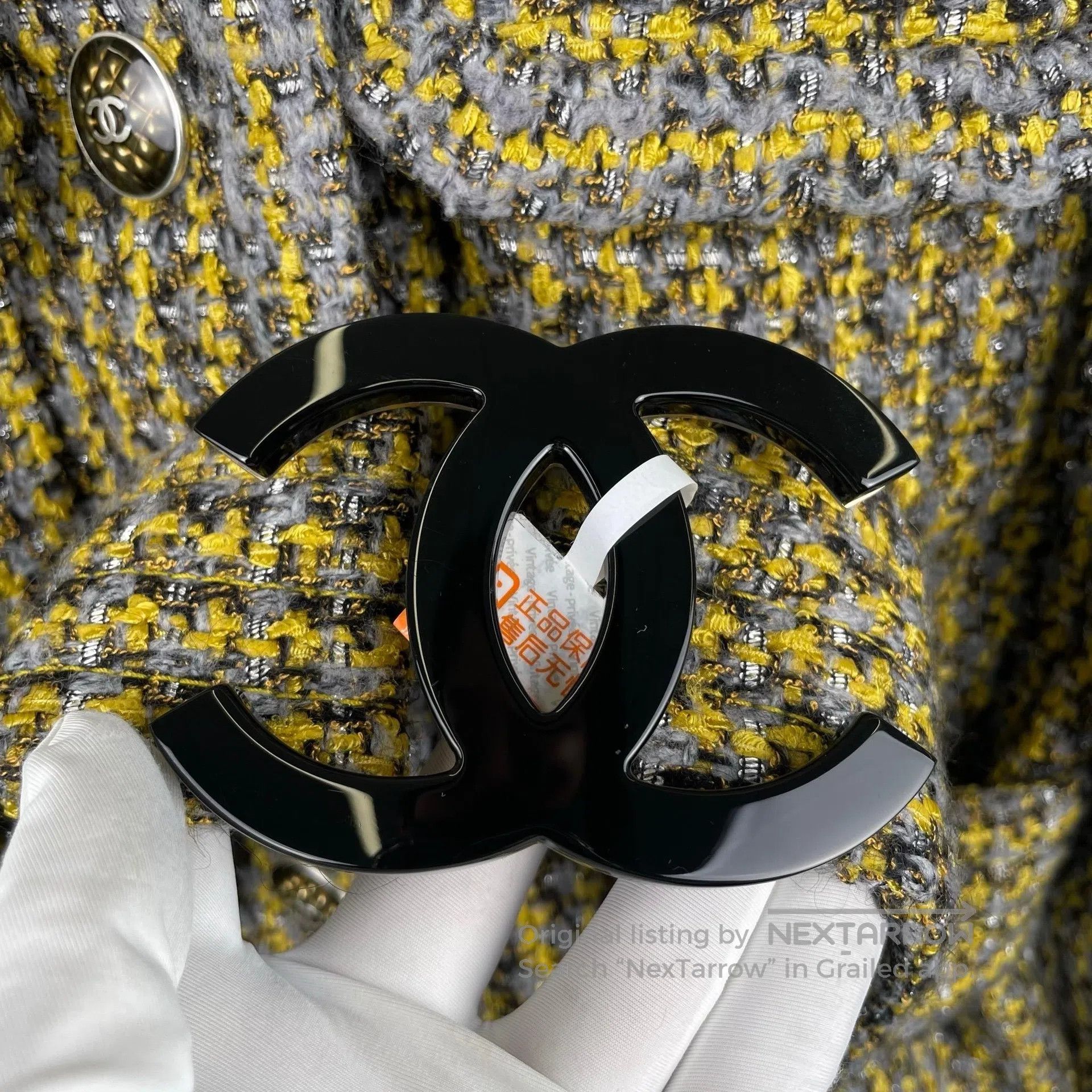 Chanel Chanel Yellow Plaid Belted Tweed Jacket| Size XS / US 0-2 / IT 36-38 - 5 Thumbnail