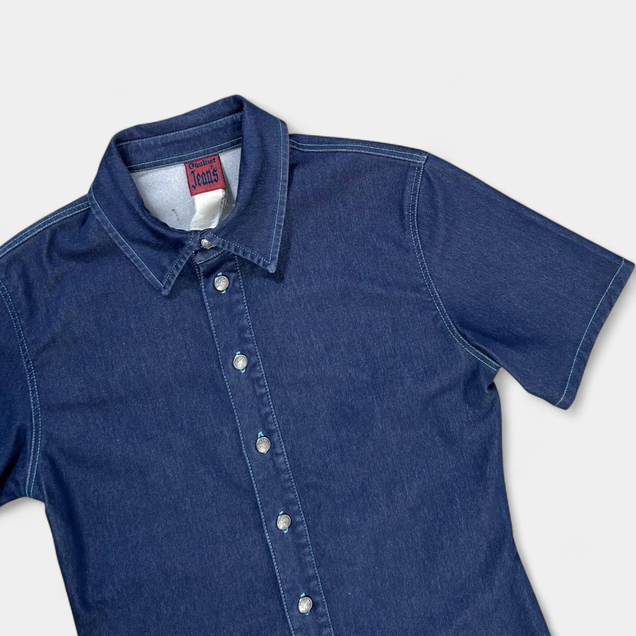 Jean Paul Gaultier Jean Paul Gaultier Classic Fitted Blue Denim Shirt Size S / US 4 / IT 40 - 2 Thumbnail
