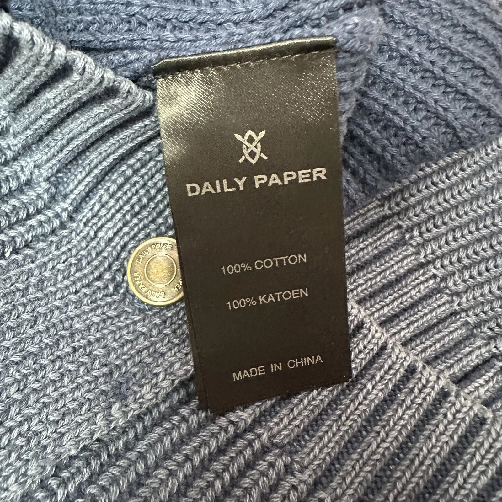 Daily Paper DAILY PAPER tano flap knitted cotton cardigan sz XL Size US XL / EU 56 / 4 - 7 Thumbnail