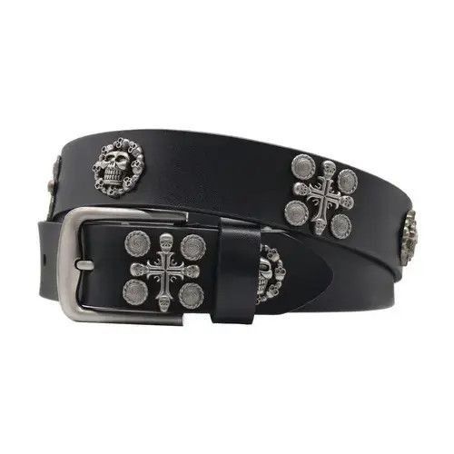 Leather × Vintage Vintage Leather Cross Rivet Jeans Belt Size ONE SIZE - 4 Thumbnail