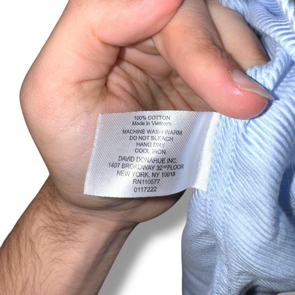 David Donahue Blue David Donahue Trim Fit Dress Shirt Size M 16 32/33 Size US M / EU 48-50 / 2 - 7 Thumbnail