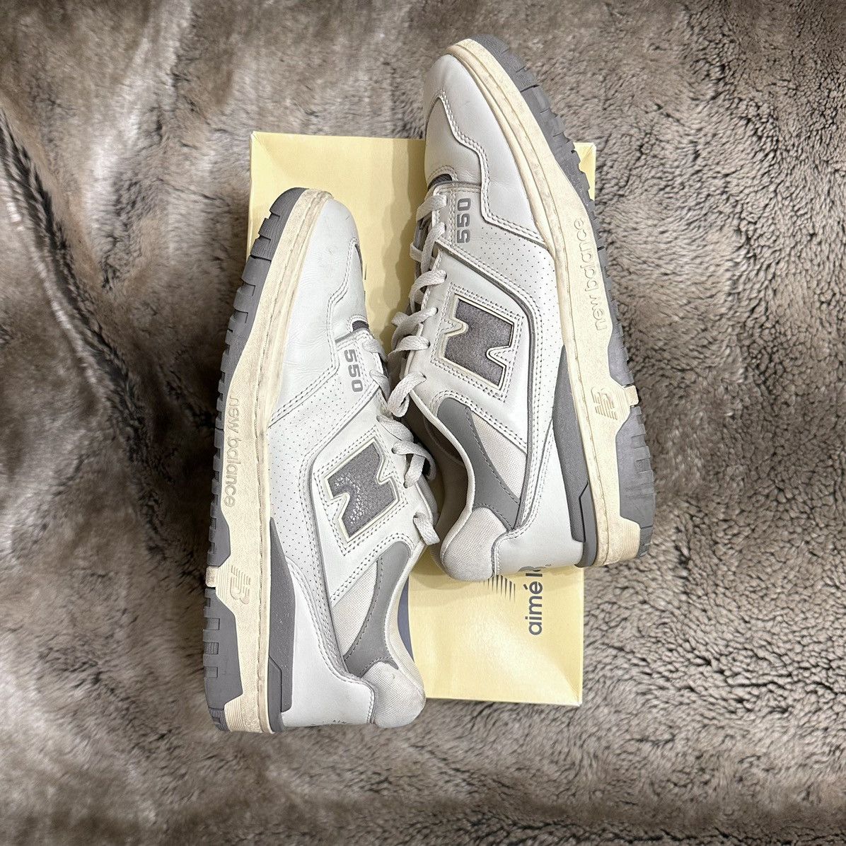 Aime Leon Dore × New Balance New Balance x Aime Leon Dore 550 Sneakers - White/Cream/Grey Size US 9.5 / EU 42-43 - 1 Thumbnail