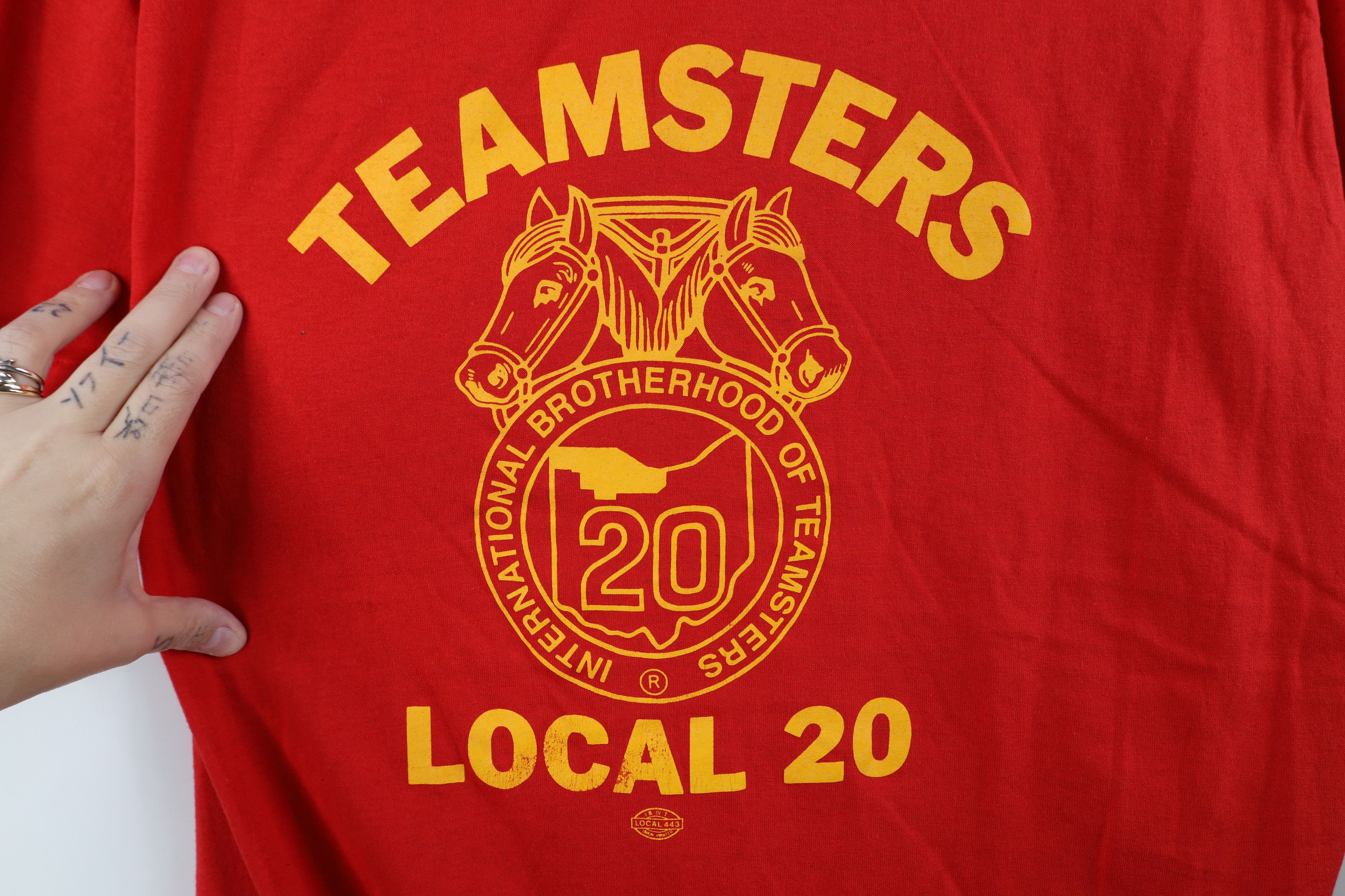 Vintage Vintage 70s Teamsters Local 20 Short Sleeve T-Shirt USA Size US XXL / EU 58 / 5 - 4 Thumbnail