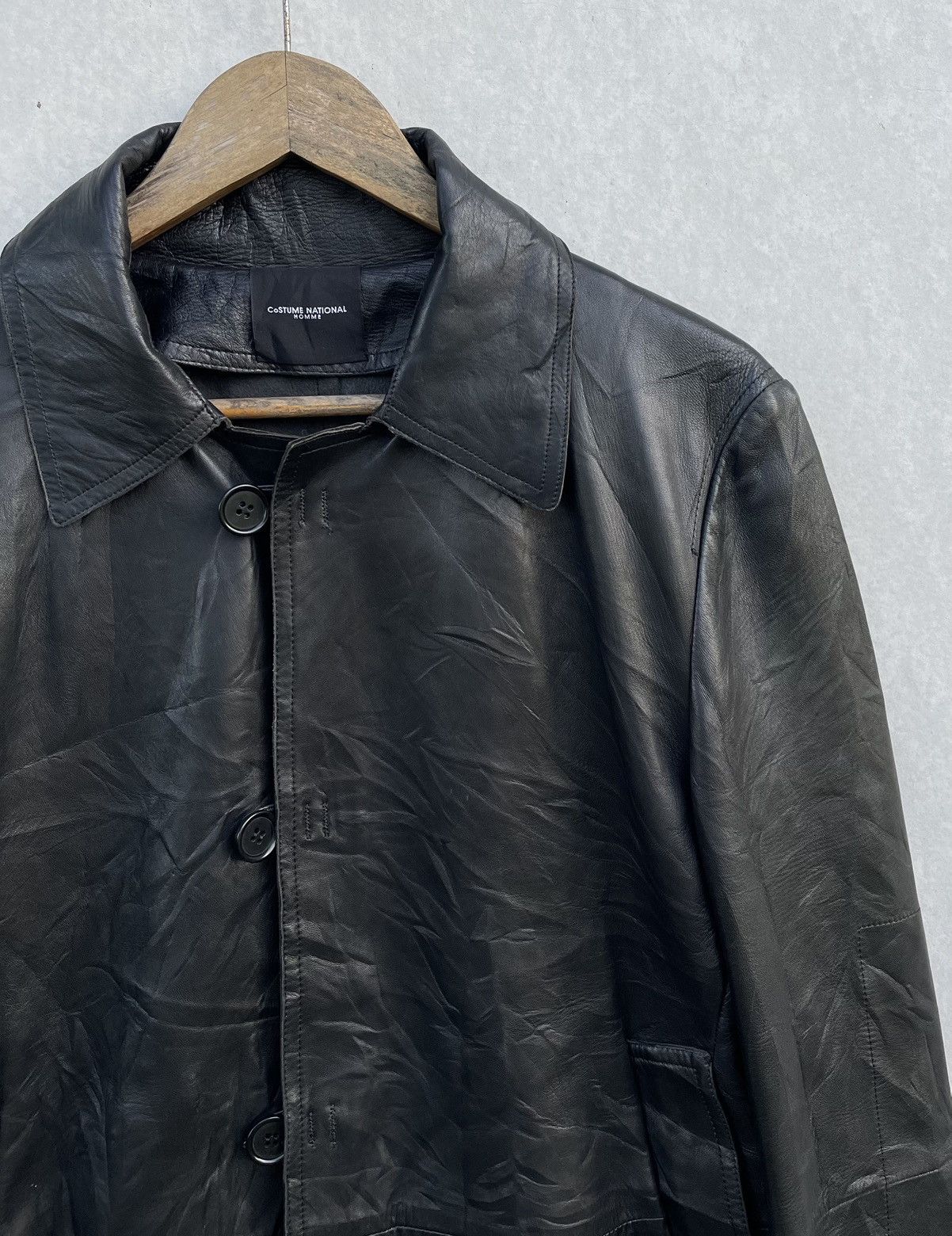 Costume National 🔥RARE🔥 COSTUME NATIONAL HOMME SINGLE BRESTED LEATHER COAT Size US M / EU 48-50 / 2 - 6 Thumbnail