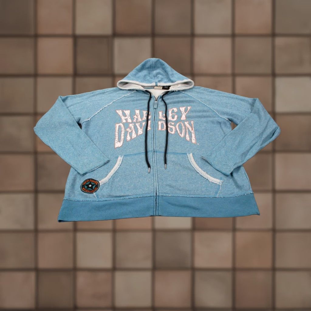 Harley Davidson Harley Davidson Hoodie Sweatshirt Womens 1X Blue Pullover Motorcycle Logo Y2K Size XL / US 12-14 / IT 48-50 - 1 Thumbnail