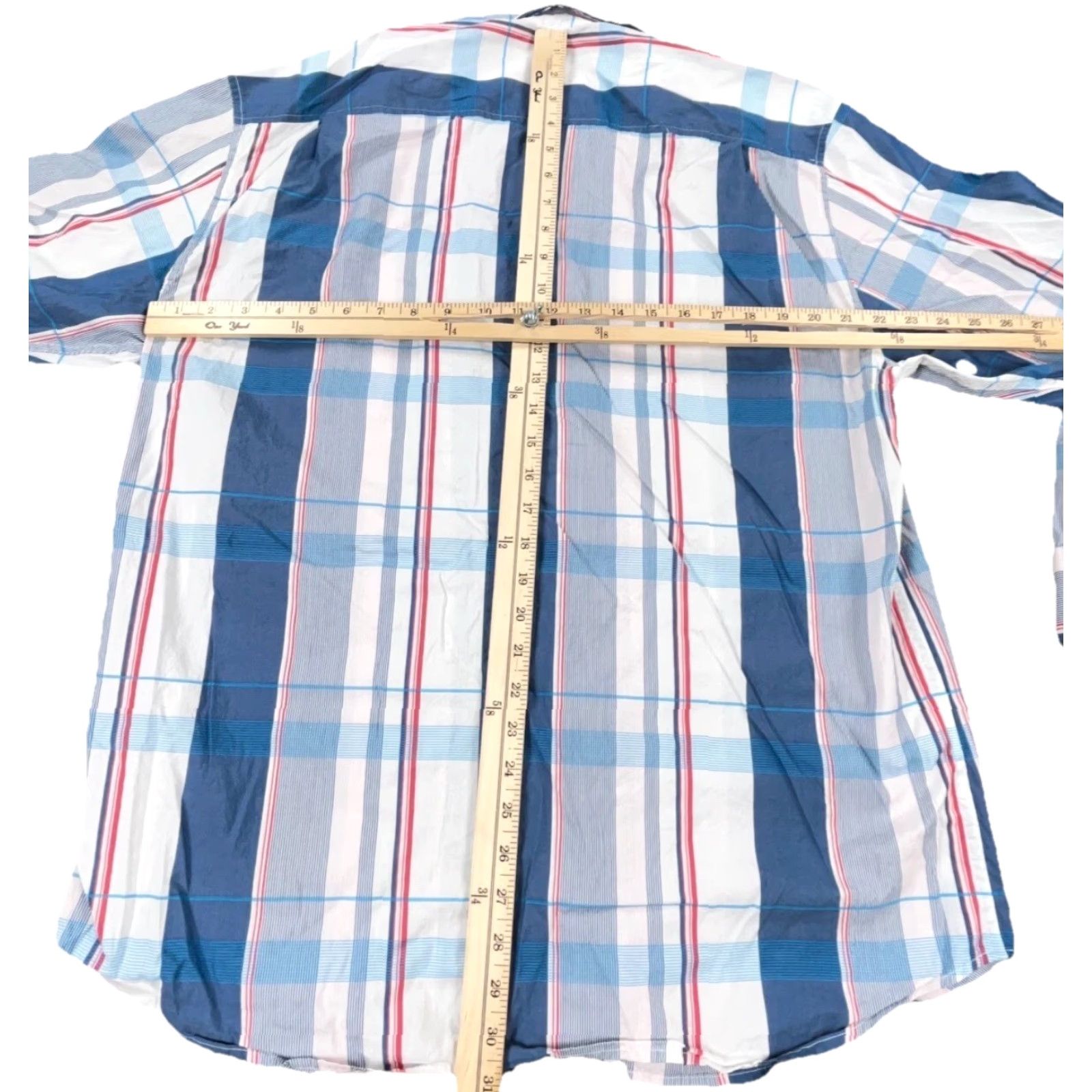 Tommy Bahama Tommy Bahama Shirt Men XL Blue Plaid Button-Up Cotton Silk Casual Beach Hawaiian Mens Size US XL / EU 56 / 4 - 6 Thumbnail