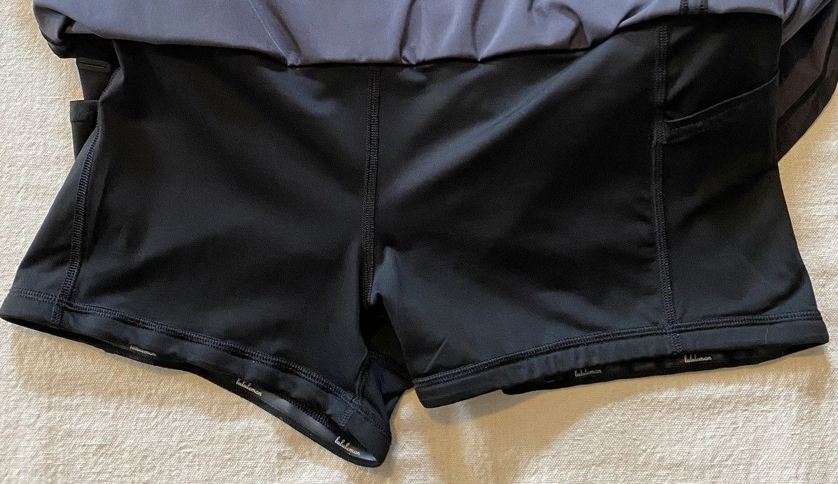 Lululemon Lululemon Pace Rival Black Grey Camo Skirt built In Shorts Size 32" / US 10 / IT 46 - 4 Thumbnail