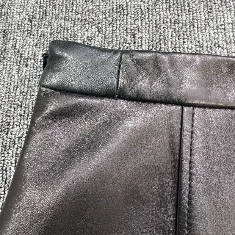 Prada Miumiu Black Lambskin Mini Skirt -2505 Size 37" - 6 Thumbnail