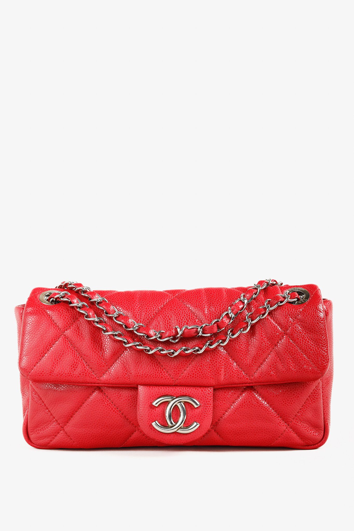 Chanel Chanel Quilted Glazed Caviar Leather CC Logo Flap Handbag Size ONE SIZE - 1 Thumbnail