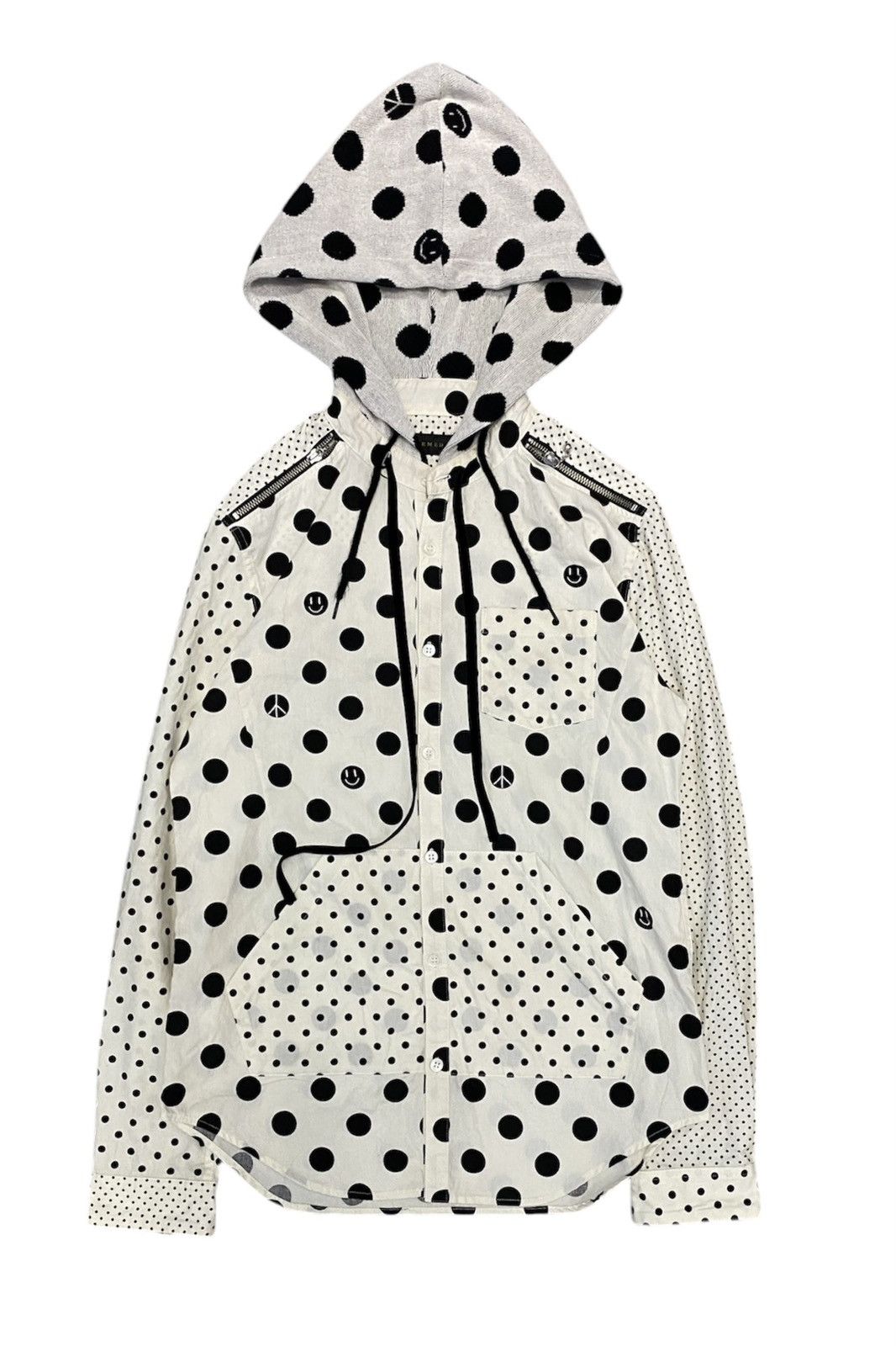 Japanese Brand ARMED Japan polka dot flannel smile and anarchy hoodie Size US S / EU 44-46 / 1 - 1 Thumbnail