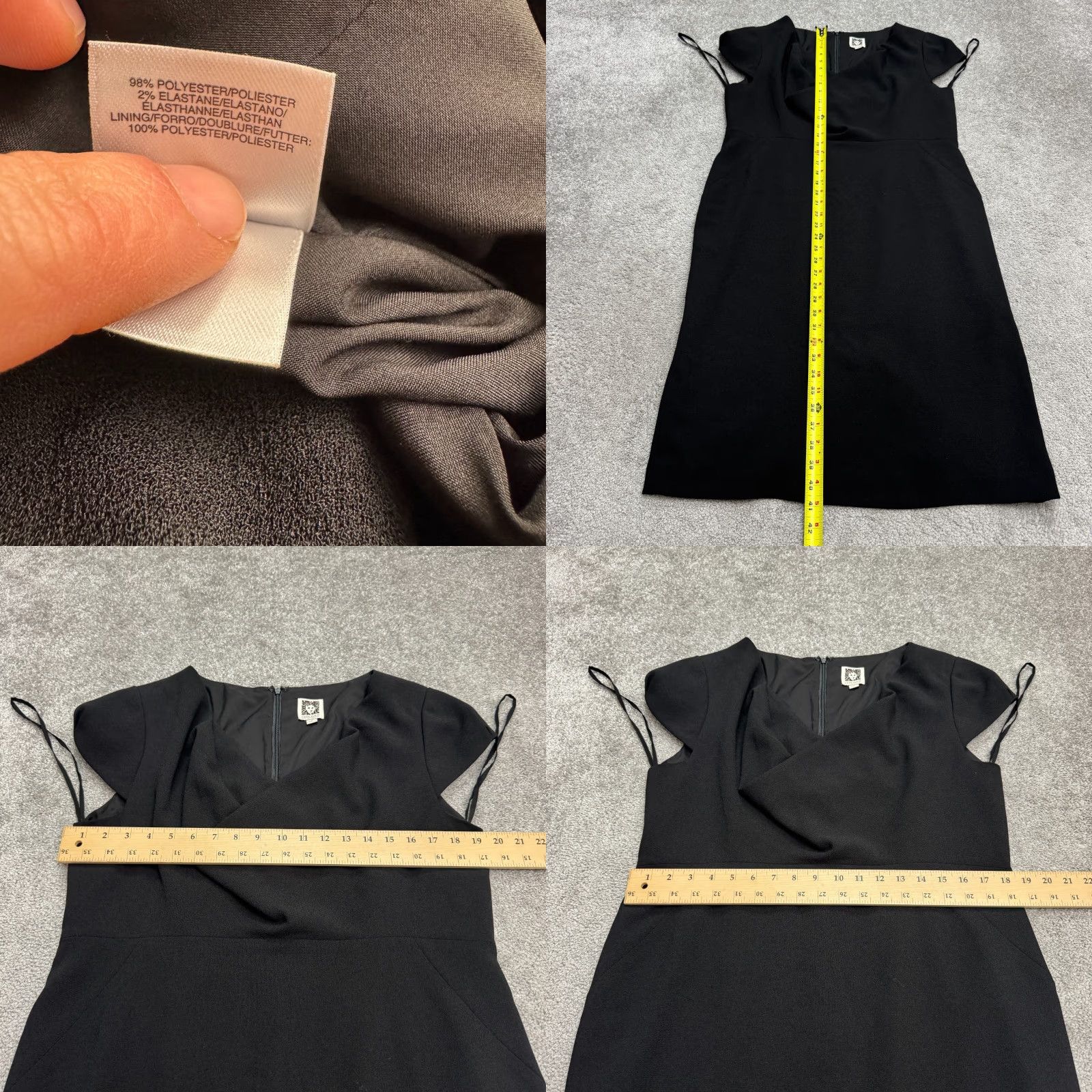 Anne Klein Anne Klein Dress Cap Sleeve Cowl Neck Sheath Midi Black Women 14 Career Workwear Size XL / US 12-14 / IT 48-50 - 8 Thumbnail