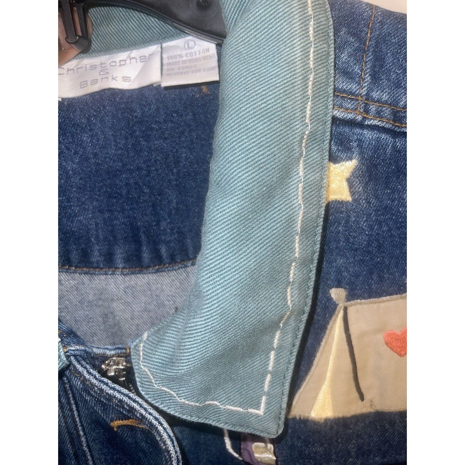 Other Christopher & Banks Women’s Denim Jacket Blue Large VINTAGE Size L / US 10 / IT 46 - 9 Thumbnail