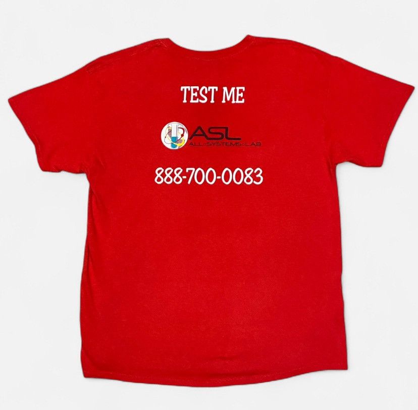 Gildan Y2K Eat me, Lick me, Blow me smile face red funny T-shirt Size US L / EU 52-54 / 3 - 4 Thumbnail