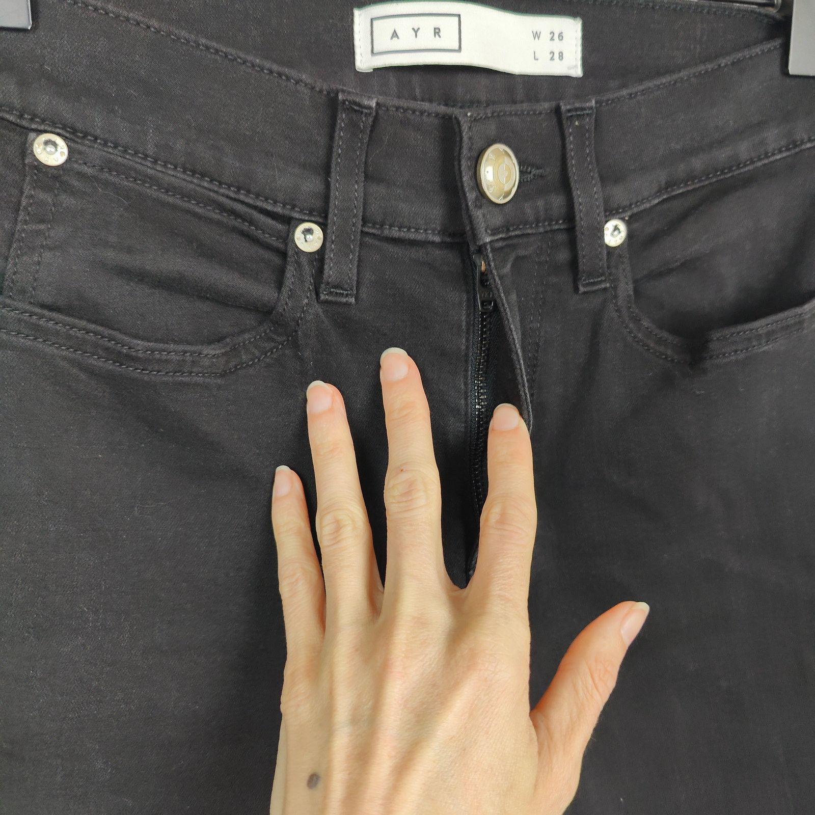Other Ayr The Chiller Jeans Womens 26x28 Black Wash Skinny Size 26" / US 2 / IT 38 - 4 Thumbnail