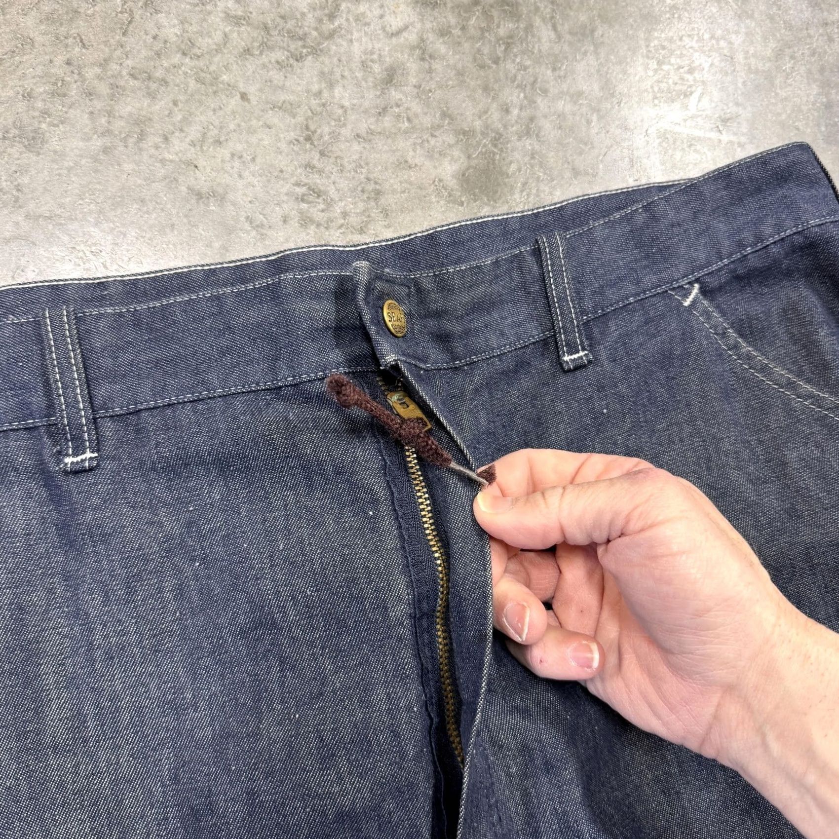 Sears VINTAGE Sears Jeans Mens 42x30 Blue Perma-Prest Workwear Straight Carpenter 70s Jeans Mens Blue 42x30 Vintage Sears Size US 42 / EU 58 - 3 Thumbnail