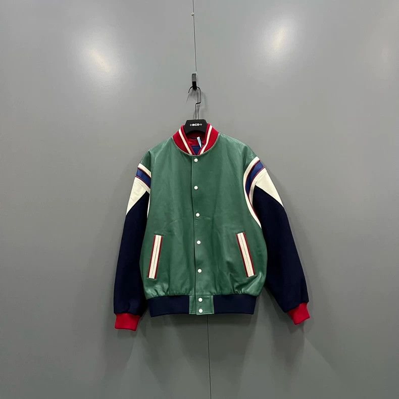 Gucci Colorblock Shiny Bomber Jacket dmc