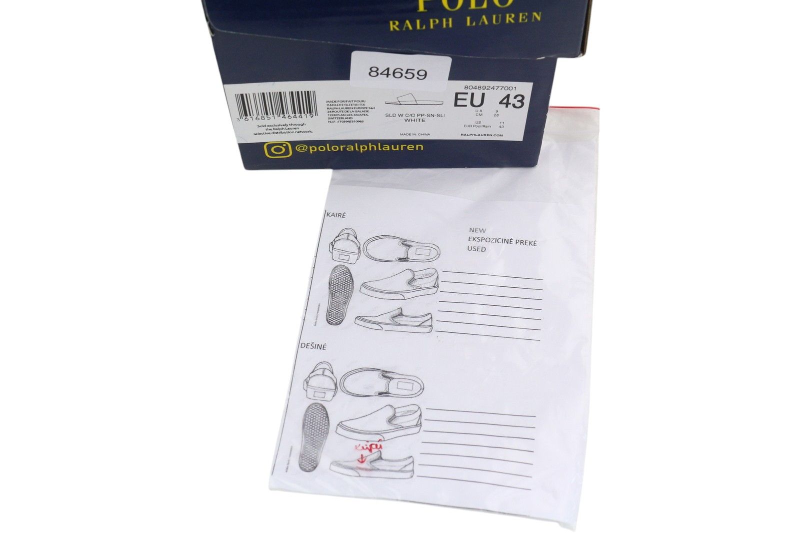 Polo Ralph Lauren SLD W C/O PP-SN-SLI EU43 White Flip Flops Shoes 84659 Size US 12 / IT 42 - 9 Thumbnail