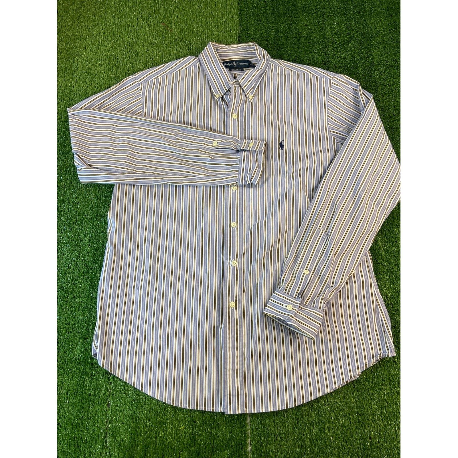 Polo Ralph Lauren Polo Ralph Lauren Custom Fit Striped Button Down Shirt Men L Size US L / EU 52-54 / 3 - 2 Thumbnail