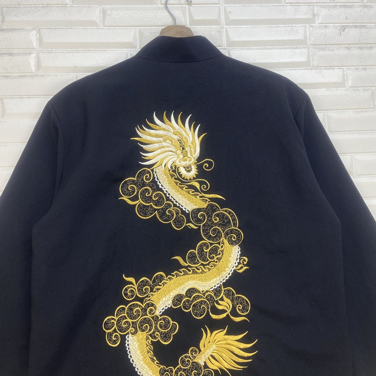 Japanese Brand 100% Silk Japanese Traditional Wear Gold Dragon Embroidered Size US M / EU 48-50 / 2 - 16 Thumbnail