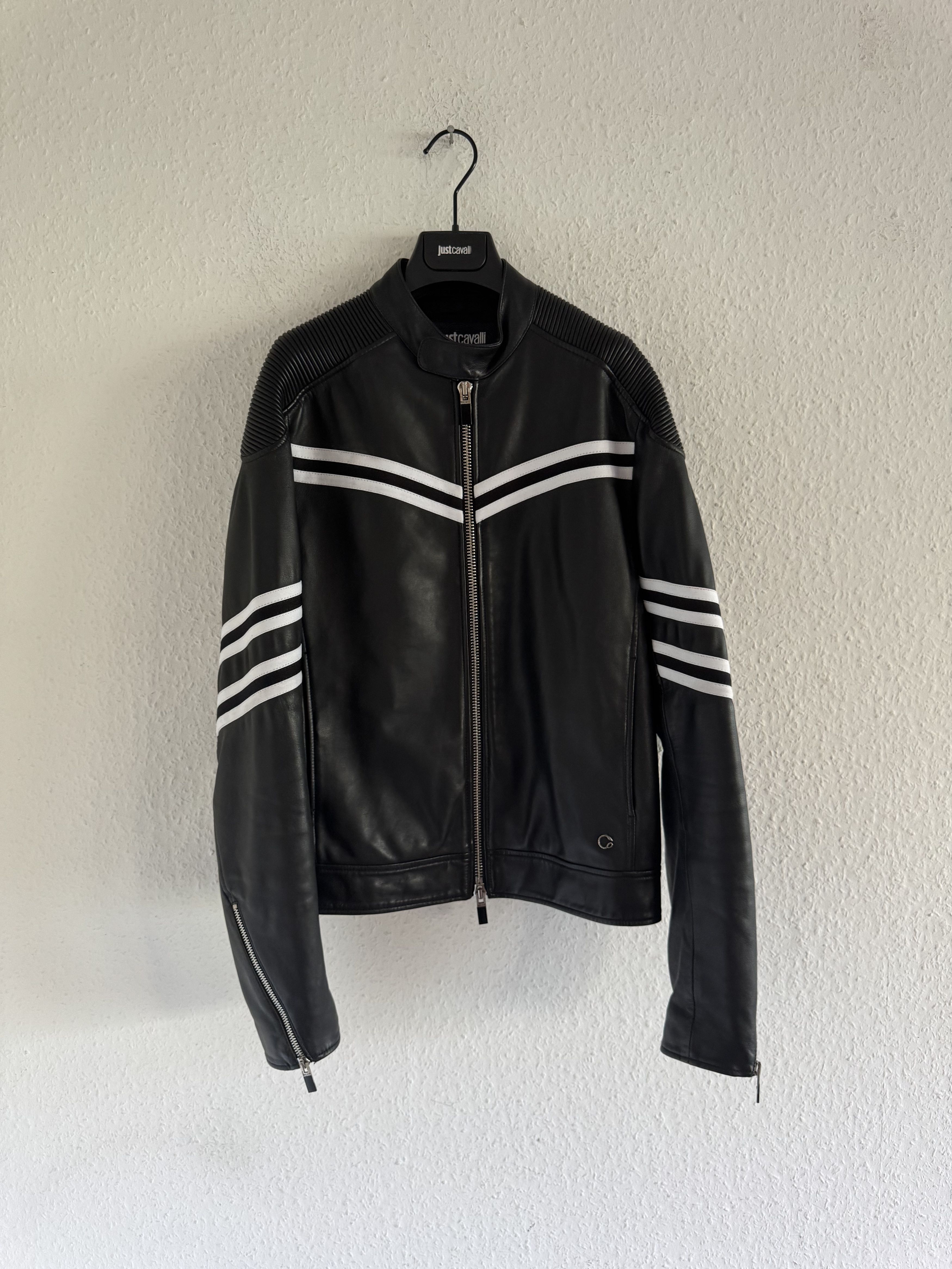 Just Cavalli Resort 2017 Striped Leather Biker Jacket Size US S / EU 44-46 / 1 - 11 Thumbnail