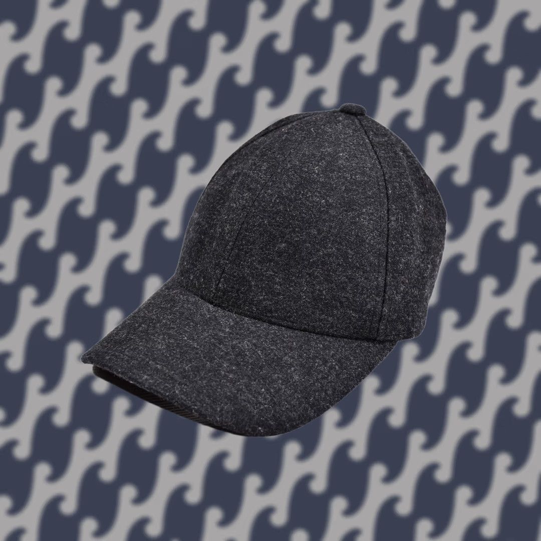 Vintage Varsity Headwear Hat Adjustable M Wool Dark gray 65% Merino Wool 35% Cashmere Solid Casual Men Baseball Cap Fall Spring Summer Winter Mens Size ONE SIZE - 1 Thumbnail