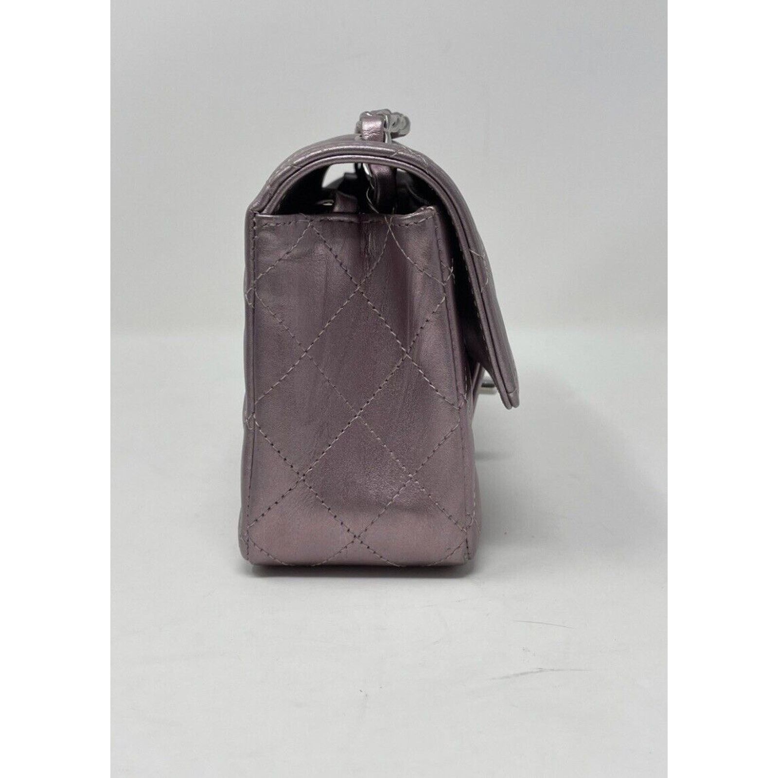 Chanel Mini Rectangular Classic Purple Iridescent Calfskin Flap Size ONE SIZE - 9 Thumbnail