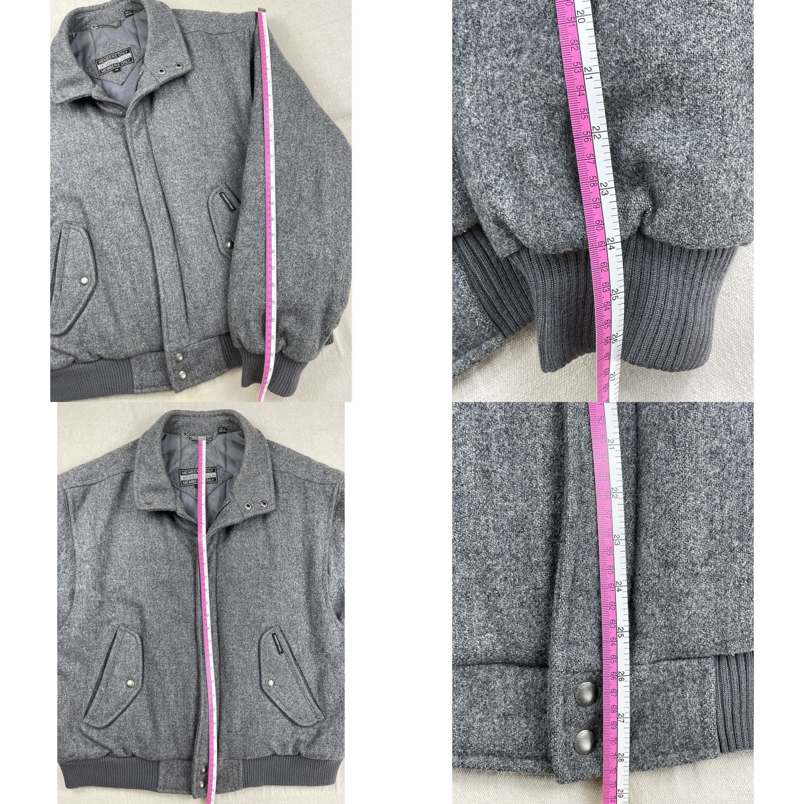 Members Only VINTAGE Members Only Mens Wool Bomber Jacket Sz 46 XL Gray Tweed Quilted 90s Size US S / EU 44-46 / 1 - 8 Thumbnail