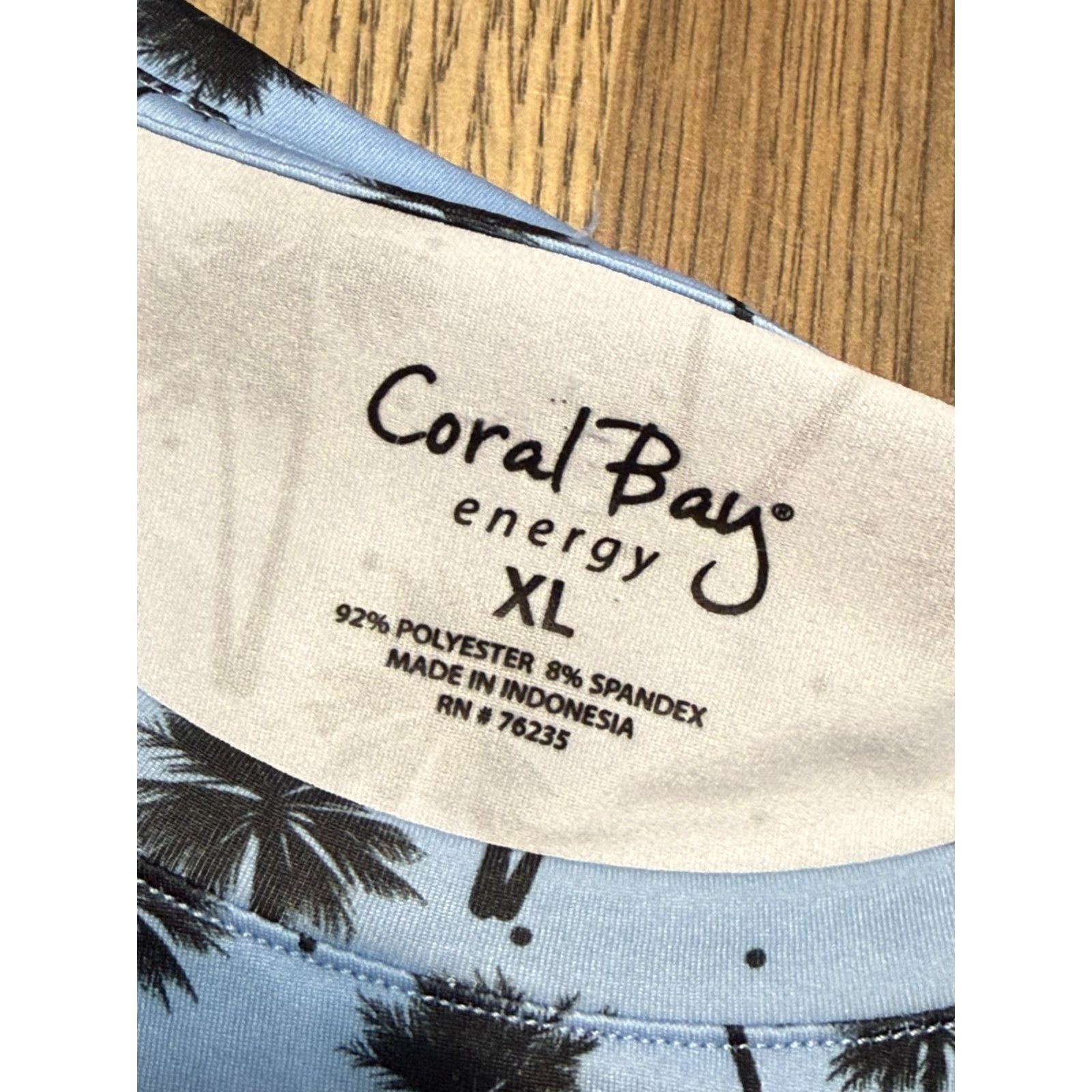 Vintage Coral Bay Energy Shirt Women's XL Blue Trees Allover Print Short Sleeve T-Shirt Casual Basic Modern Fall Summer Size XL / US 12-14 / IT 48-50 - 5 Thumbnail