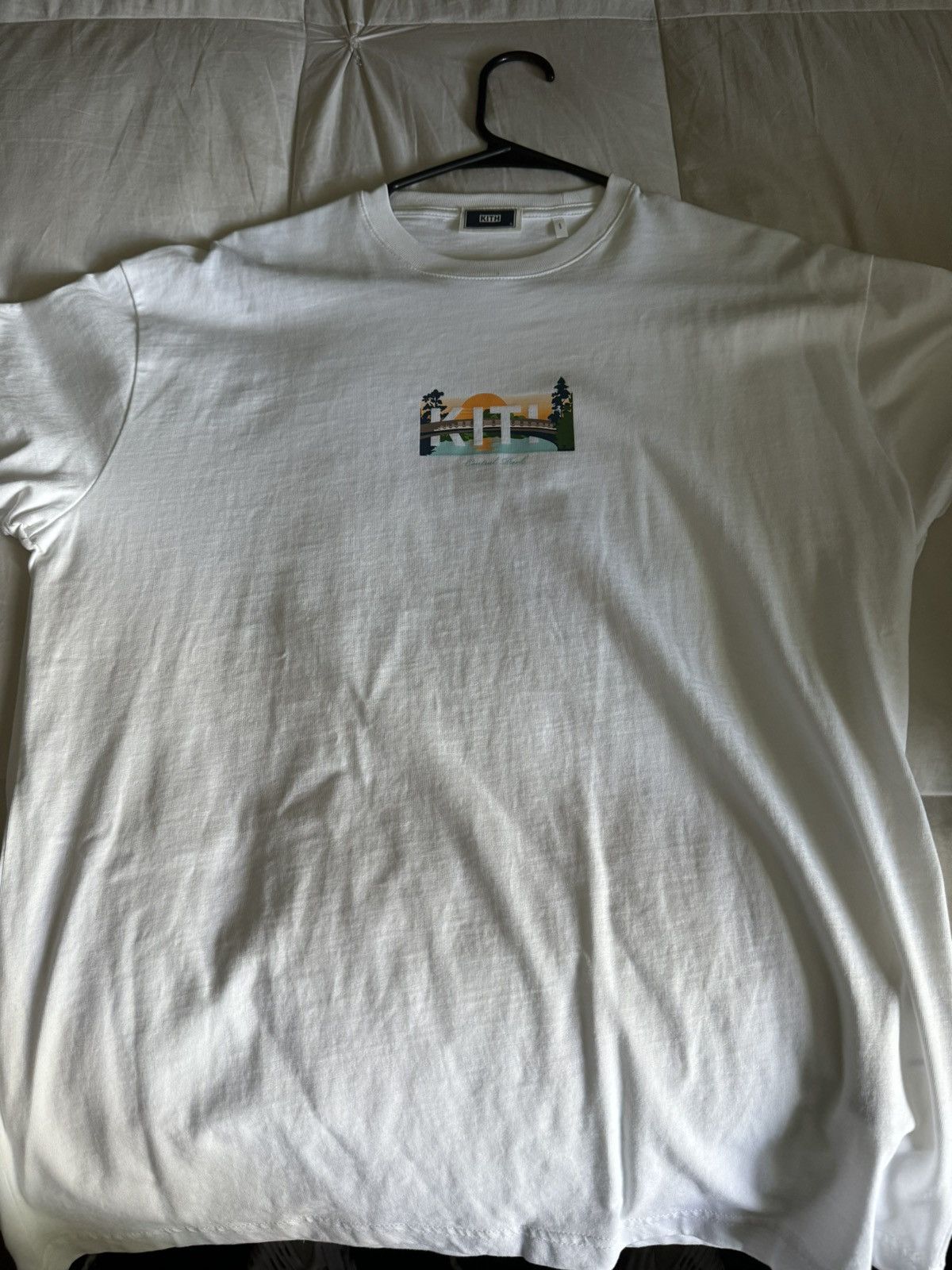 image of Kith Central Park Box Logo Tee White, Men's (Size Small)