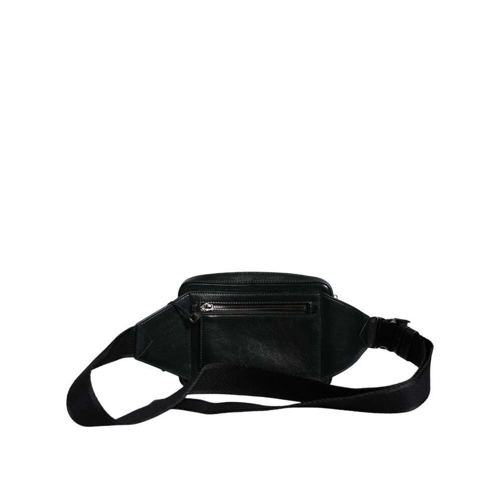Dolce & Gabbana Dolce & Gabbana Black Leather LED Logo Belt Waist Fanny Pack Size ONE SIZE - 4 Thumbnail