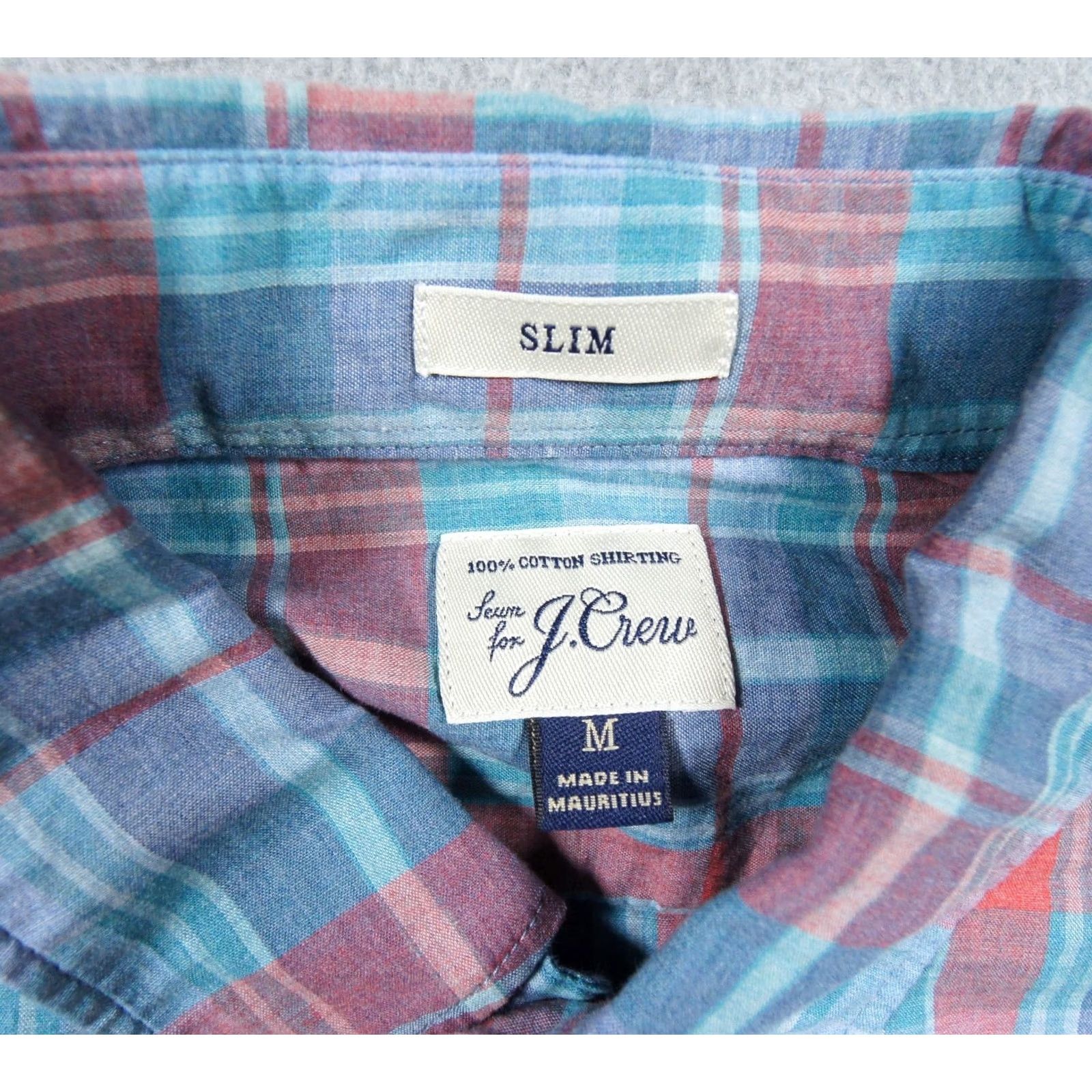 J.Crew JCrew Shirt Mens Medium Button-Down Slim Fit Plaid Business Work Long Sleeve Size US M / EU 48-50 / 2 - 6 Thumbnail