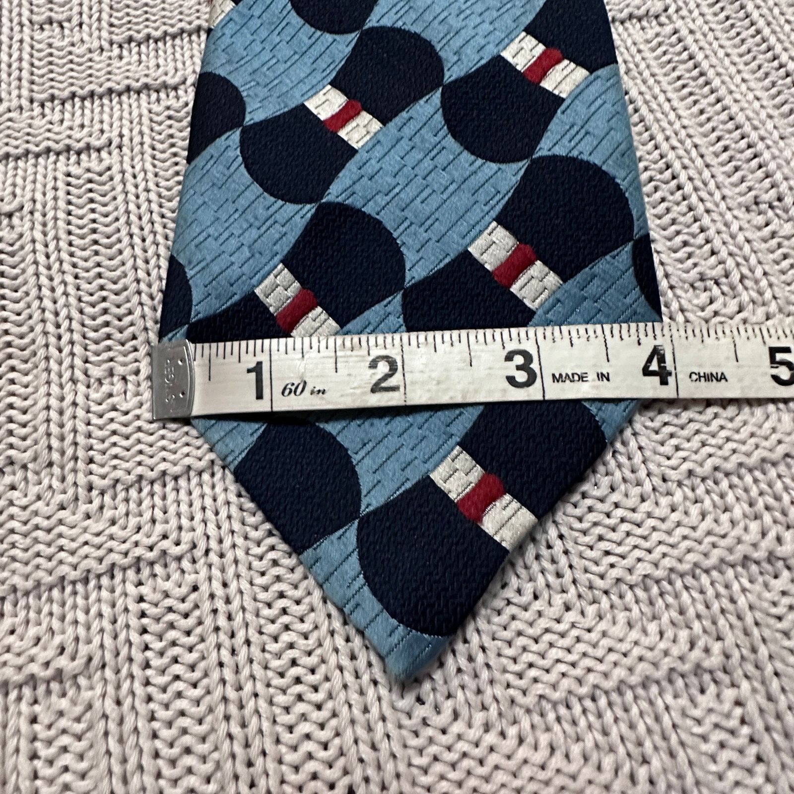 Oleg Cassini Vintage Oleg Cassini blue pattern men's tie Size ONE SIZE - 5 Thumbnail