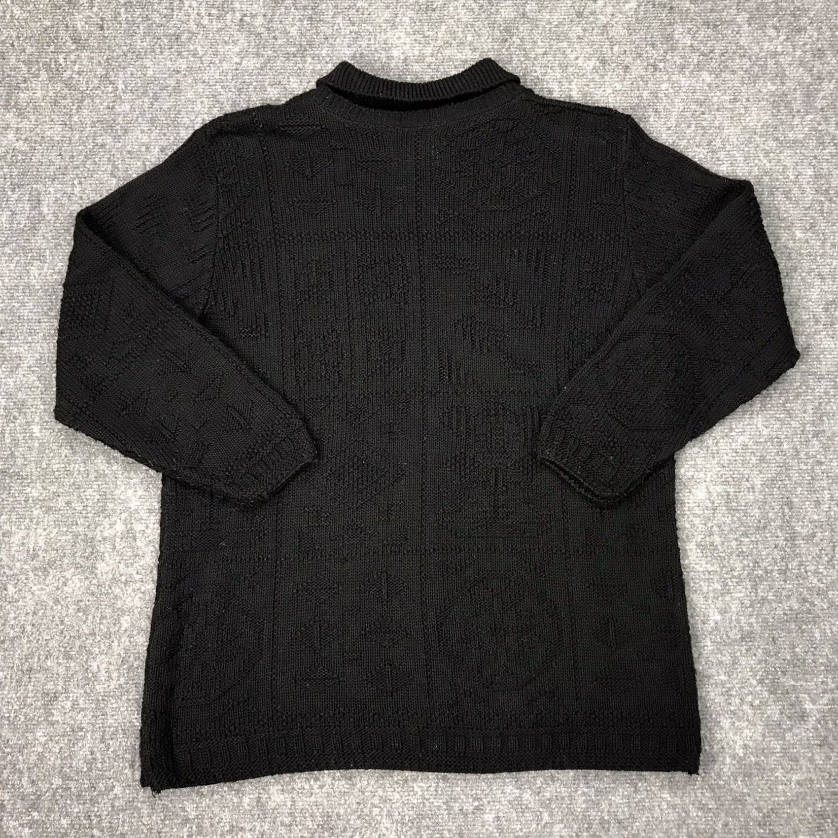 Vintage VTG 90s Alfred Dunner Women Black Cable Knit Sweater 3/4 Sleeves Medium Made USA Size M / US 6-8 / IT 42-44 - 3 Thumbnail