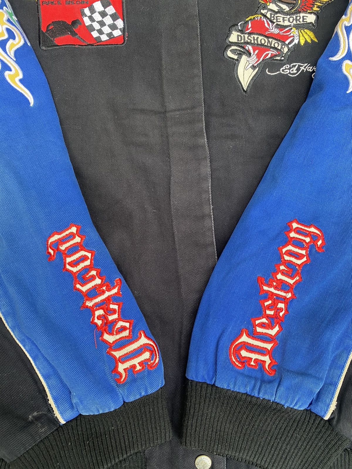 Ed Hardy × Vintage Vintage Ed Hardy Embroidered Varsity Jacket Size US XXL / EU 58 / 5 - 7 Thumbnail