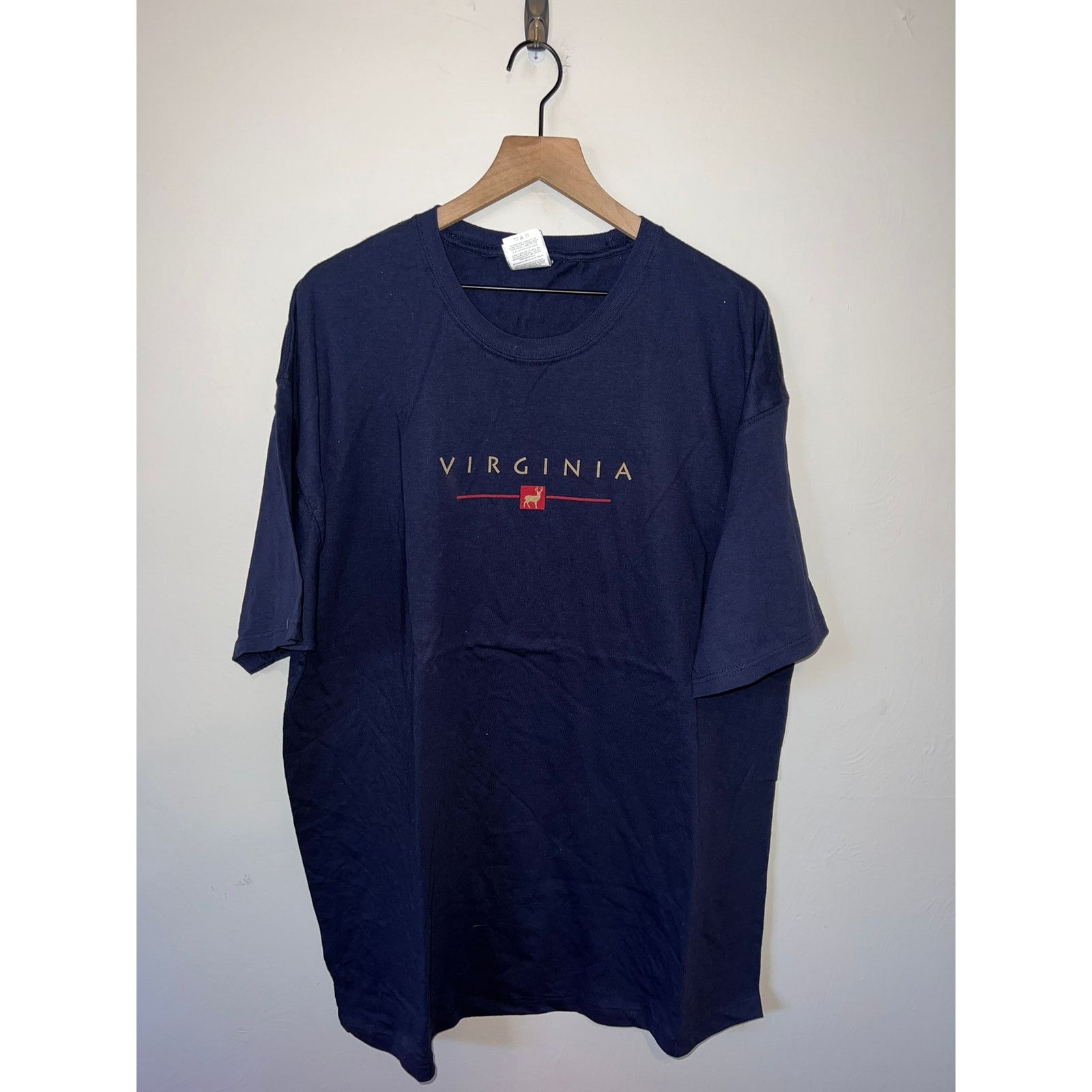 Jerzees Vintage Virginia Blue Shirt Buck Deer Tee VTG 1990s XL 90s Size US XL / EU 56 / 4 - 1 Thumbnail