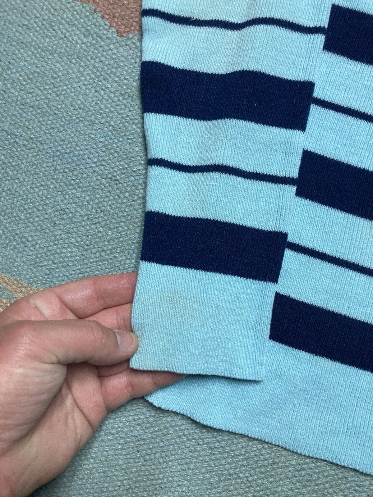 JCPenney × Vintage Vintage 70s polo shirt JCP blue striped youth L adult small Size US S / EU 44-46 / 1 - 2 Thumbnail