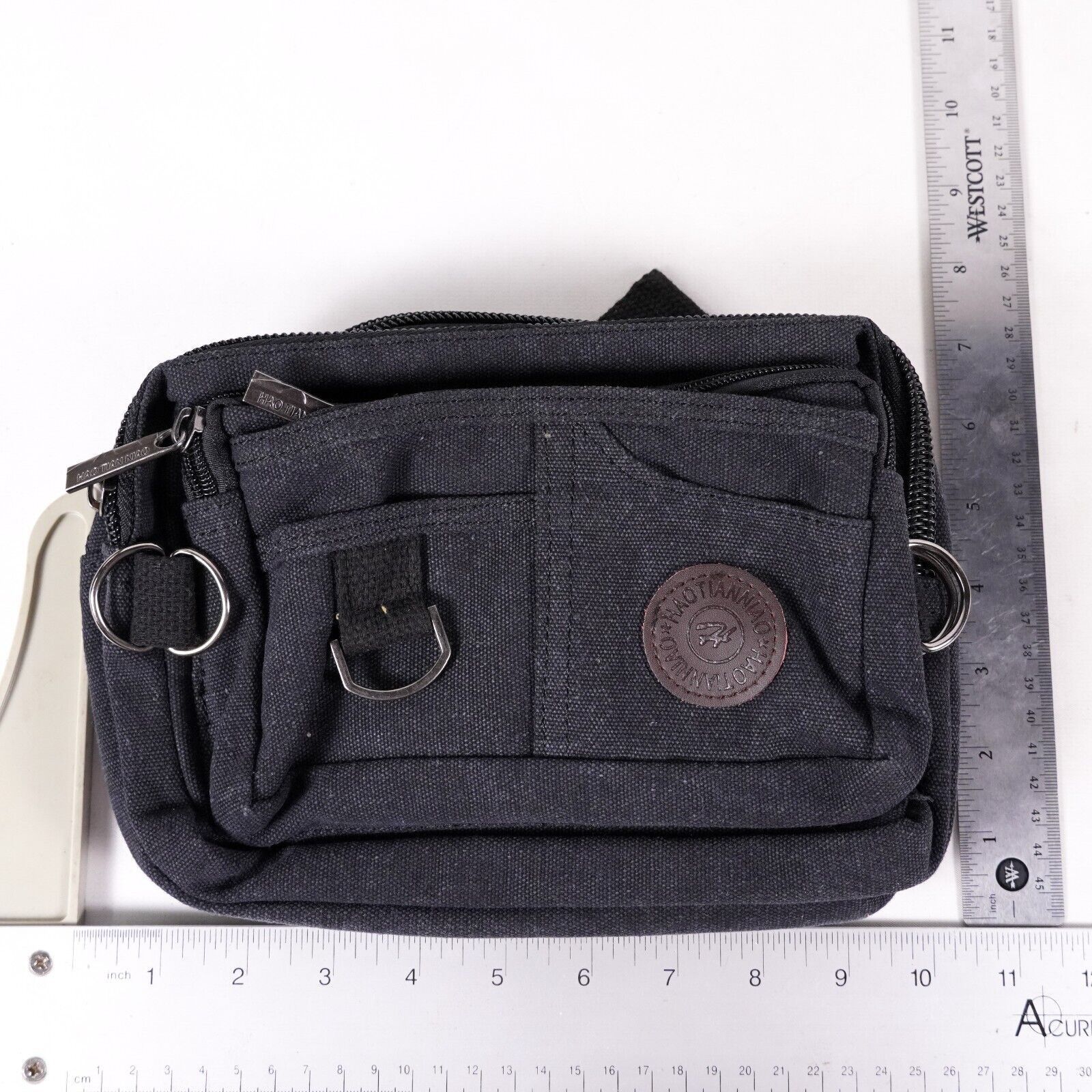Other Haotianniao Black Canvas Fanny Pack Waist Hip Bag Belt Size ONE SIZE - 10 Thumbnail