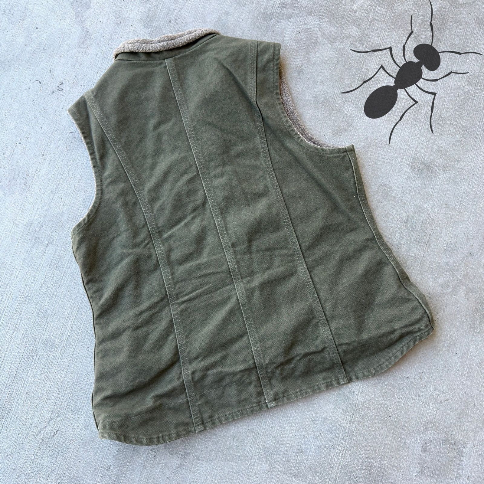 Carhartt × Vintage Carhartt WOMENS WV001 LOV green Sherpa work wear vest Size US L / EU 52-54 / 3 - 4 Thumbnail