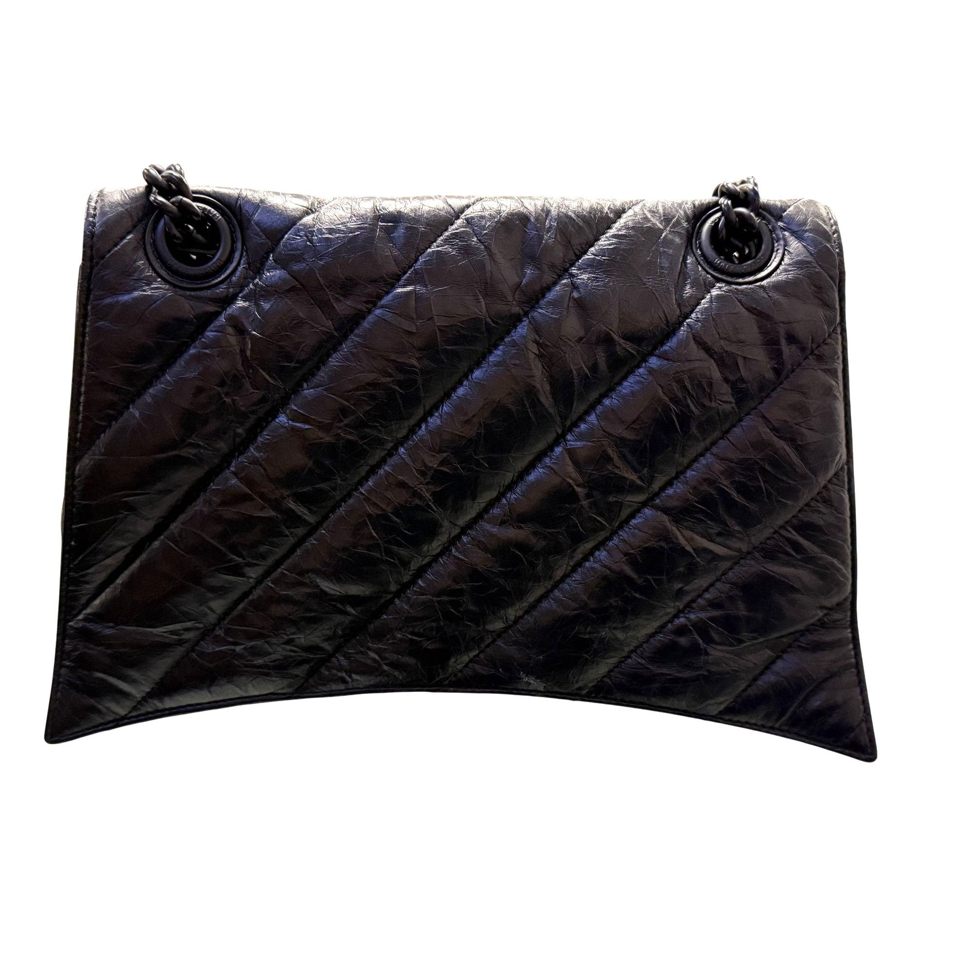 Balenciaga Balenciaga Quilted Black Leather Shoulder Bag With Chain Str Size ONE SIZE - 2 Thumbnail