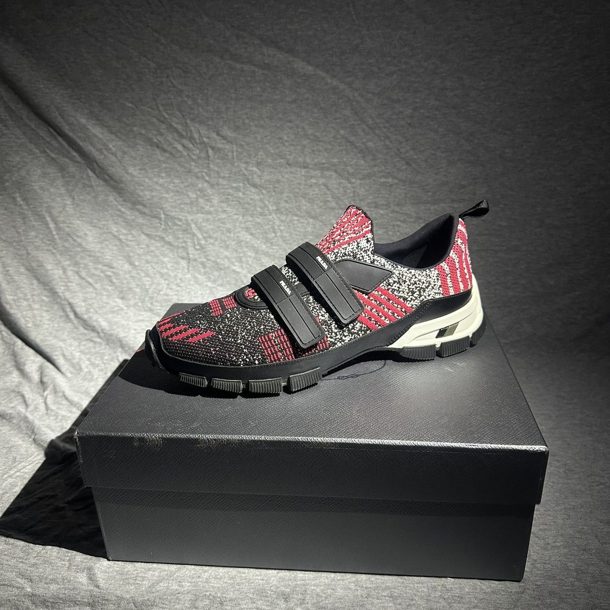 Prada PRADA Crossection Slip-On Knit Red/Black/Grey, Size 10.5 Size US 10.5 / EU 43-44 - 8 Thumbnail
