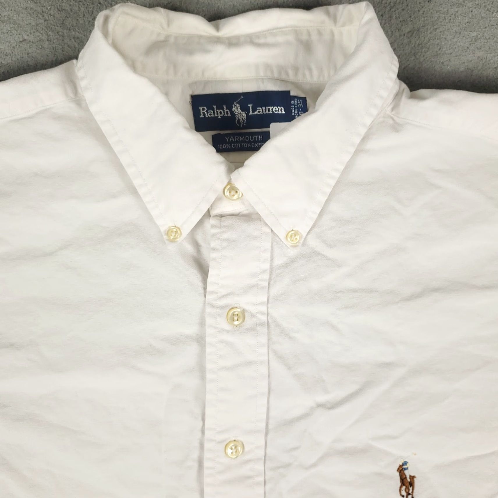Ralph Lauren Vintage Ralph Lauren Dress Shirt Mens Size 18 White Cotton Button Up Long Sleeve Non-Iron Casual Office Wear Size 48R - 2 Thumbnail