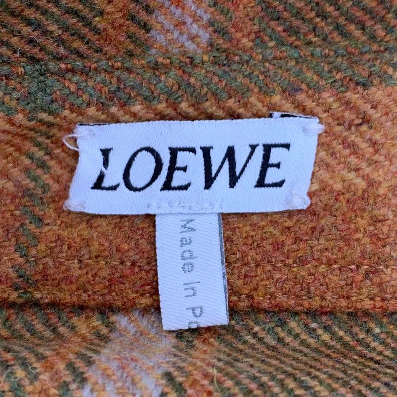 Loewe Loewe Brown plaid wool collar long sleeve single button sh Size S / US 4 / IT 40 - 7 Thumbnail