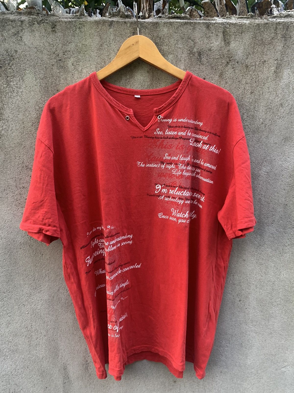 image of Beauty Beast x Hysteric Glamour Japanese Poem Hysteric Styled in Red, Men's (Size XL)