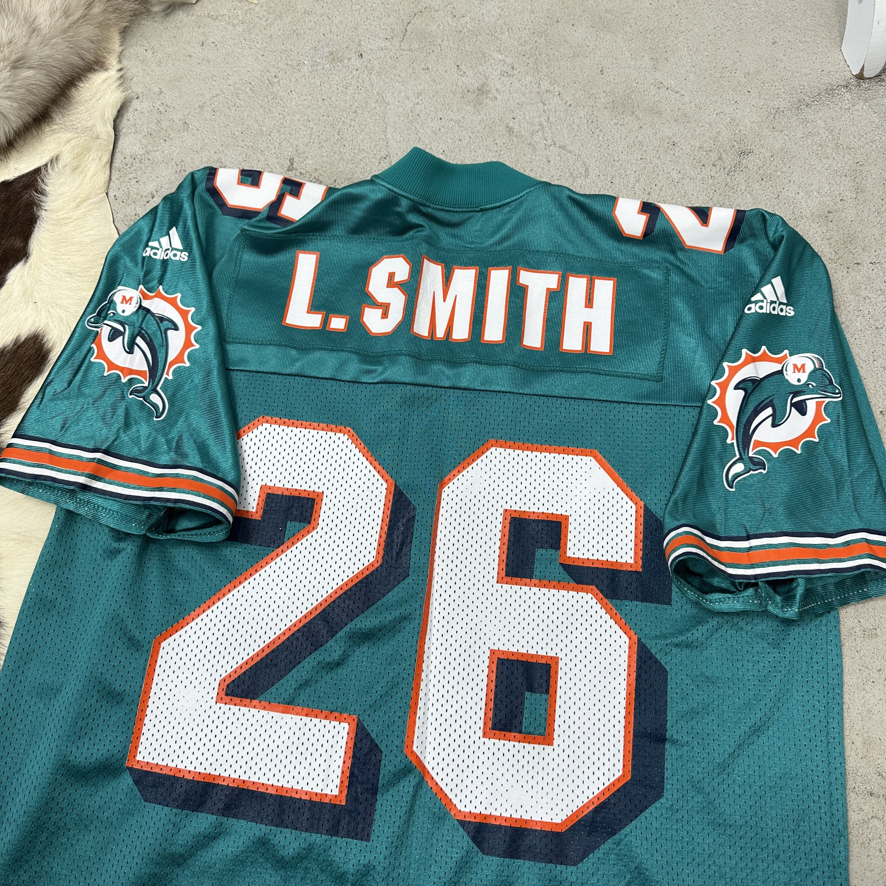 Adidas Vintage Old School Sporty Miami Dolphins L Smith 90s Jersey Size US M / EU 48-50 / 2 - 4 Thumbnail